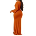 thumbnail image 7 of GZWYHT Bodycon Dresses,Plus Size Dresses Casual Long Sleeved Solid Color Tight Fit Plus Size Dress Long Dress Maxi Dresses,Long Sleeve Dress,Orange Dress,Casual Dresses 2XL, 7 of 7