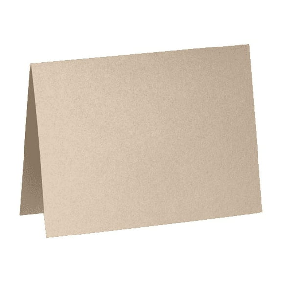 LUXPaper A1 Folded Card Notecard, 3 1/2 x 4 7/8, Taupe Metallic, 50/Pack