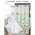 thumbnail image 4 of No Hook Cloth Fabric Shower Curtain with Snap in Liner, Flower Green Waterproof Shower Curtains Set with See Through Top Window, Blue Pink Daisy Wildflower Floral Botanical Bath Curtains 66"x72", 4 of 6