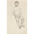 thumbnail image 2 of Adolf Sternschuss 10x14 Gold Ornate Wood Frame and Double Matted Museum Art Print Titled - The Act of a Sitting Man Covering His Hands (1908), 2 of 4