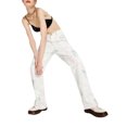 thumbnail image 2 of SAYOO Female Jeans, Newspaper Print High Waist Long Straight-Leg Pants for Women, White, XS/S/M/L, 2 of 9