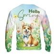 thumbnail image 2 of Corgi Hello Spring Time Flower Floral Nature All Over Print 3D Sweatshirt Unisex Merch Welsh Corgi Dog Lover Gifts Idea - 02031, 2 of 6
