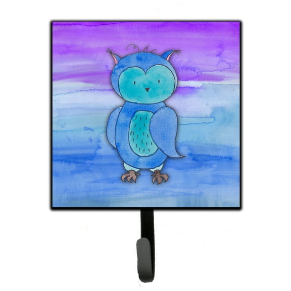 Carolines Treasures BB7426SH4 Blue Owl Watercolor Leash or Key Holder Single Hook multicolor