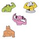 thumbnail image 1 of Broches para broches, divertidos dibujos animados de animales musculosos, gatos, ranas o axolotl, 1 of 2