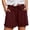 Burgundy, variant on Womens Drawstring Sweat Shorts Drawstring Elastic Waist Cuffed Hem Shorts with Pockets Loose Fit Casual Summer Beach Shorts Black