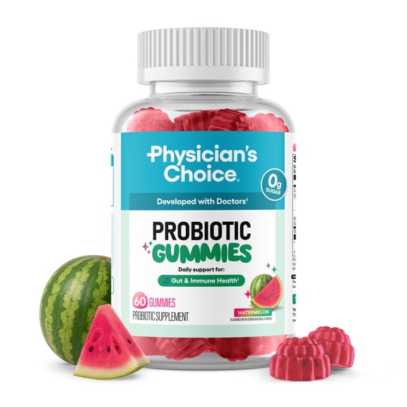 Physician’s Choice Probiotic Gummies for Immune & Gut Health for Women & Men - Watermelon Flavor - 60ct