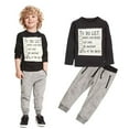 UUWENDA Toddler Baby Boys Outfits Long Sleeve Casual Letter Printed