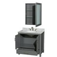 thumbnail image 2 of Wyndham Collection Sheffield 36" Wood/Marble Single Bathroom Vanity in Dark Gray, 2 of 3