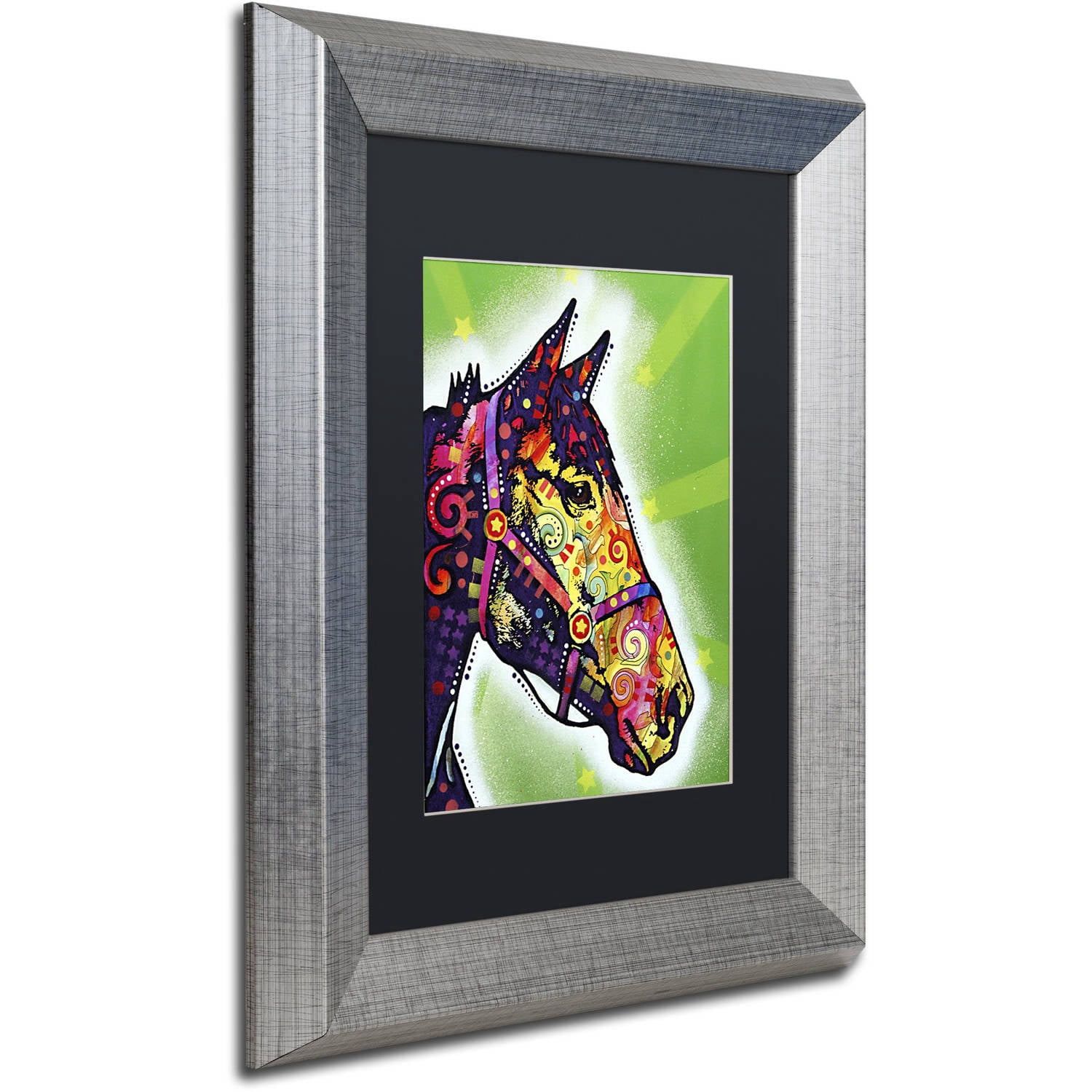 Trademark Fine Art "Horse II" Canvas Art by Dean Russo, Black Matte, Silver Frame