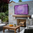 thumbnail image 3 of Outdoor TV Cover 68x42x4.5in, Bohemia Floral Watercolor Purple Weatherproof TV Screen Protector with Zipper, Vintage Ethnic Flower Outside Television Cover Fits Up to 70-75", 3 of 9