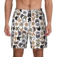 thumbnail image 3 of Uemuo Cute Cats Pattern Mens Swim Trunks Quick Dry Board Shorts with Mesh Lining, Stretch Beach Shorts Quick Dry No-Chafing Board Shorts-Large, 3 of 9