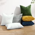 thumbnail image 3 of COOKCOK Chenille Black Throw Pillow Covers 18x18 Inch Set of 2, Decorative Soft Couch Pillow Covers Solid Dyed Accent Farmhouse Neutral Square Pillow Cases for Sofa Bed Living Room, Blue, 3 of 8