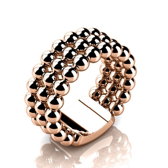 Fashion Men Gold Plated Round Bead Ring