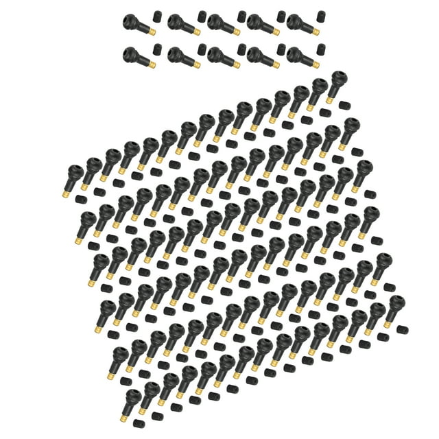Rubber Tire Valve Stem, 100 Pcs Car Motorcycle Universal Replacement Snap in Tire Tyre Valve Stem