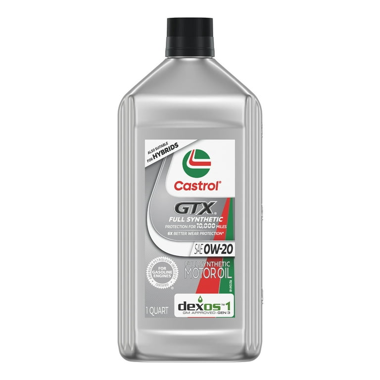 Castrol GTX Full Synthetic 0W-20 Motor Oil, 1 Quart - Walmart.com