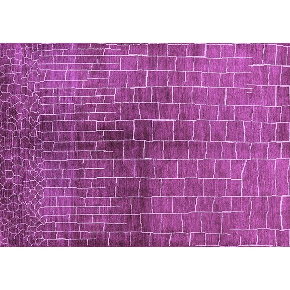 Ahgly Company Indoor Rectangle Solid Purple Modern Area Rugs, 5' x 7'