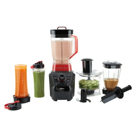 Oster Versa Pro Series Blender with Food Processor Attachment, Blend-N-Go Smoothie Cups & 4-Cup Mini Jar, (Best Cheap Blender Food Processor)