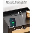 thumbnail image 5 of Nightstand, End Table with Charging Station, Side Table with Rattan-Style Drawer and Storage Shelf, Modern Sofa Table with 1 AC Outlet and 2 USB Ports, for Bedroom, Black MBZ01UBB, 5 of 9