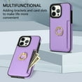 thumbnail image 4 of Allytech iPhone 14 Pro Max Case Cover Wallet, Ring Holder Stand Shockproof Anti-Scratch Drop Protection Slim Fit Card Holder Wallet Case for Apple iPhone 14 Pro Max 6.7" - Purple, 4 of 5