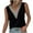 Black, variant on Giftesty Womens Casual Solid Color V Neck Tank Tops Sleeveless Lace Stitching Vest Tops