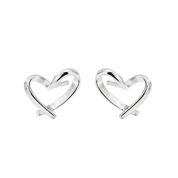 Minimalist Tiny Heart Sterling Silver Stud Earrings for Women Cartilage Tragus Post