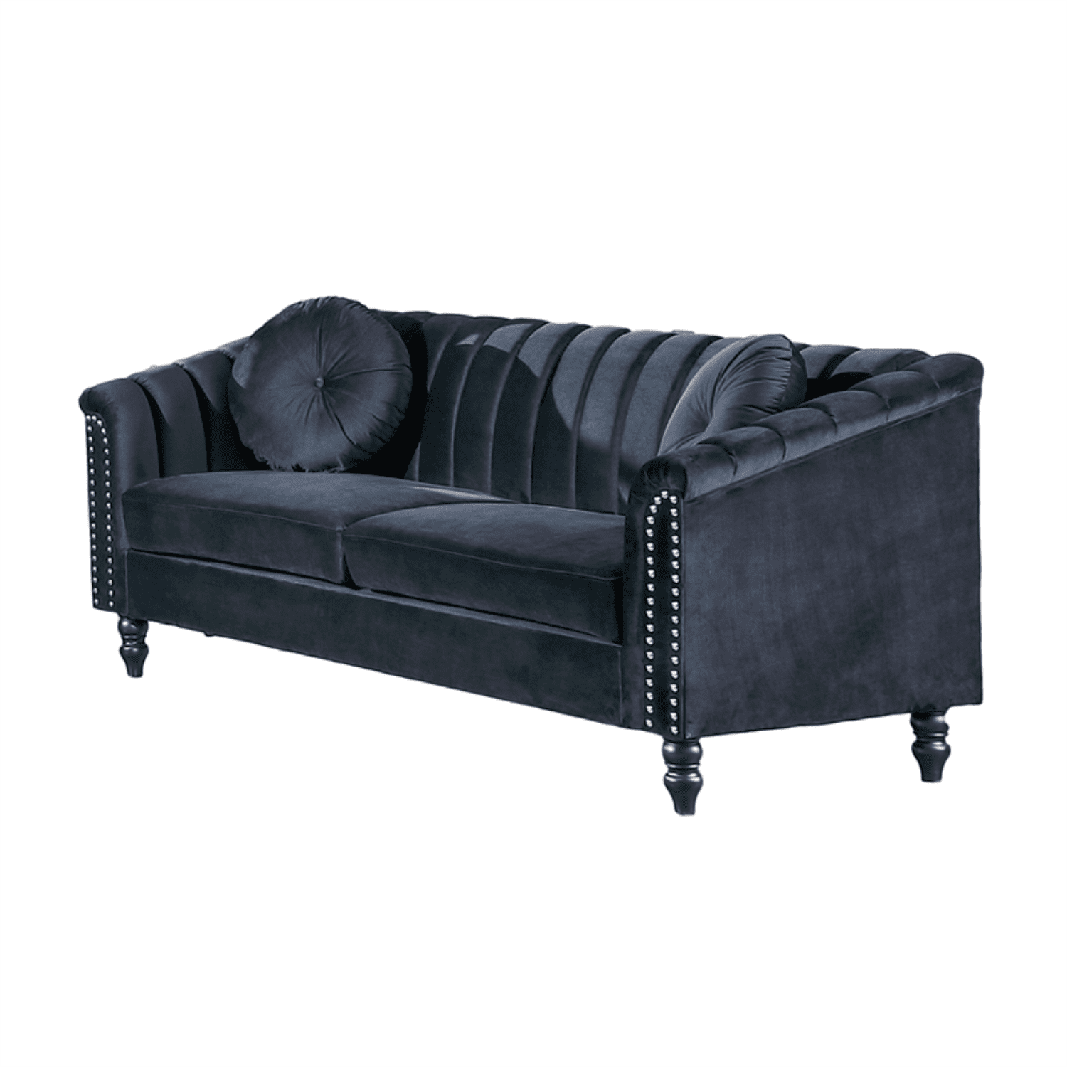 Hommoo Sofa Set,Microfiber 3-Piece Couch Living Room Sofa Set Including 3-Seater Sofa, Loveseat and Single Chair, for Apartment Furniture Set,Black