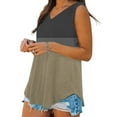 thumbnail image 6 of aidice Women's Cotton Tank Tops Sleeveless V Neck Tops Loose Comfy Summer Casual Daily Tanks Color Blocked, 6 of 7