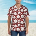 thumbnail image 4 of Balery Cute Baseball Print Men's Hawaiian Shirts Short Sleeve Beach Shirt Relaxed Fit Vacation Button Down Shirts-XX-Large, 4 of 9