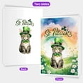 thumbnail image 2 of Happy St. Patrick’s Day Manx with Green Hat Shamrocks Rainbow 5x7in Folded Greeting Card Cat Lover Kitten Owner Gifts Single Note Card with Envelope - 03007, 2 of 5