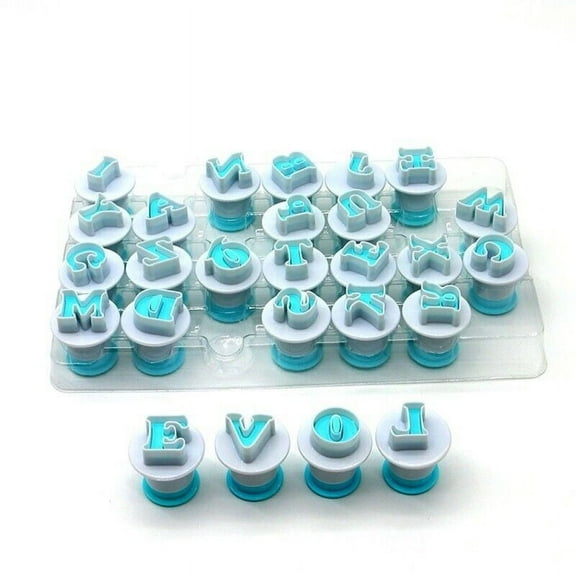 26 Alphabet Number Letter Fondant Mold Cake Decorating Set Icing Cutter Mould