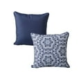 thumbnail image 3 of 2-Pack Indoor/Outdoor Decorative Pillows, Blue Medallion 18" x 18", 3 of 4