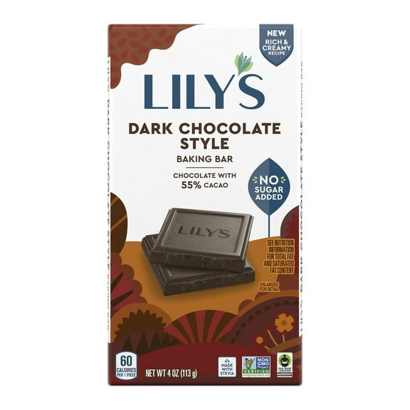 Pack Of 2 Lily's Dark Chocolate Style Baking Bar, 4 oz (Package May Vary)