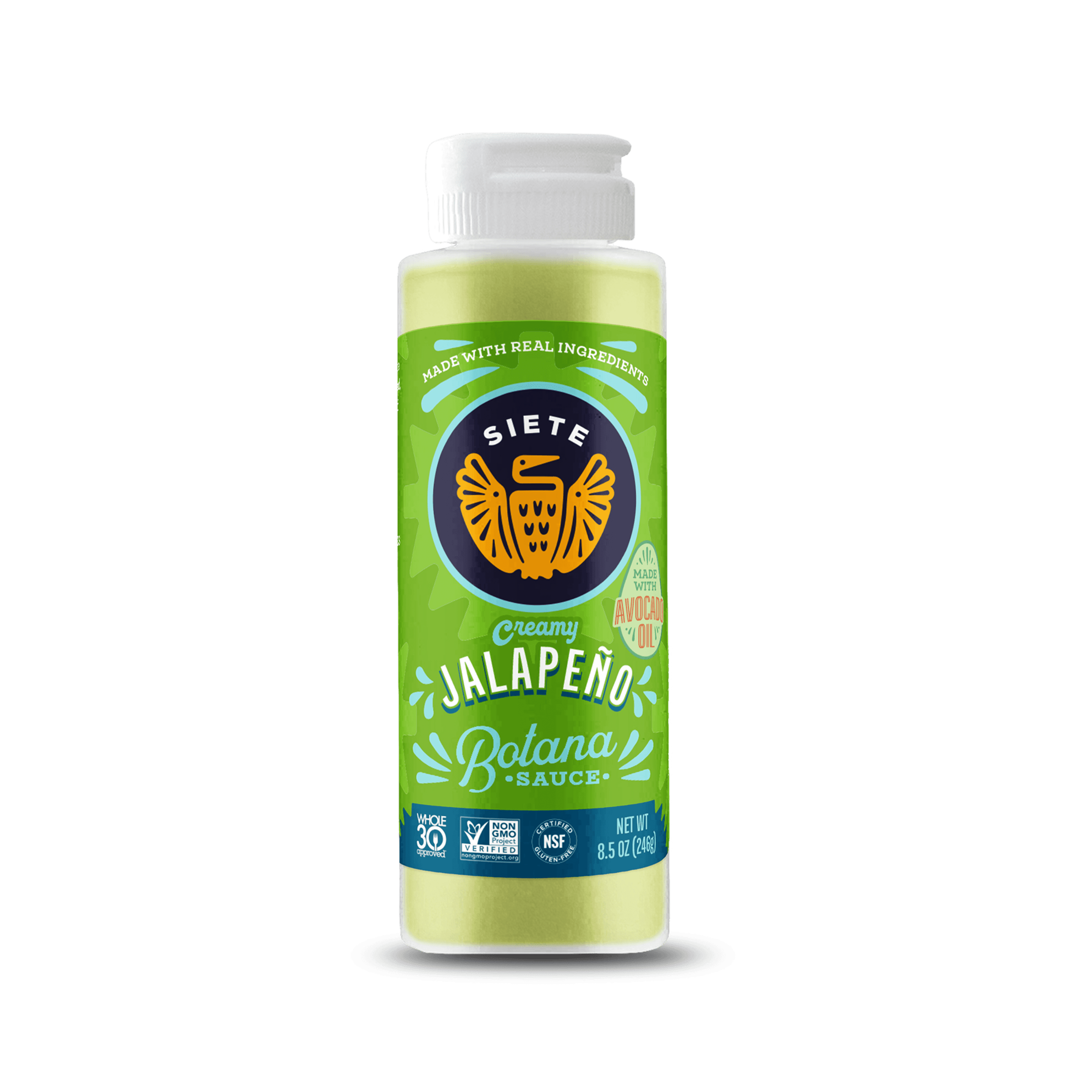 (8 pack) Siete Family Foods, Creamy Jalapeno Botana Sauce, 8.5 oz