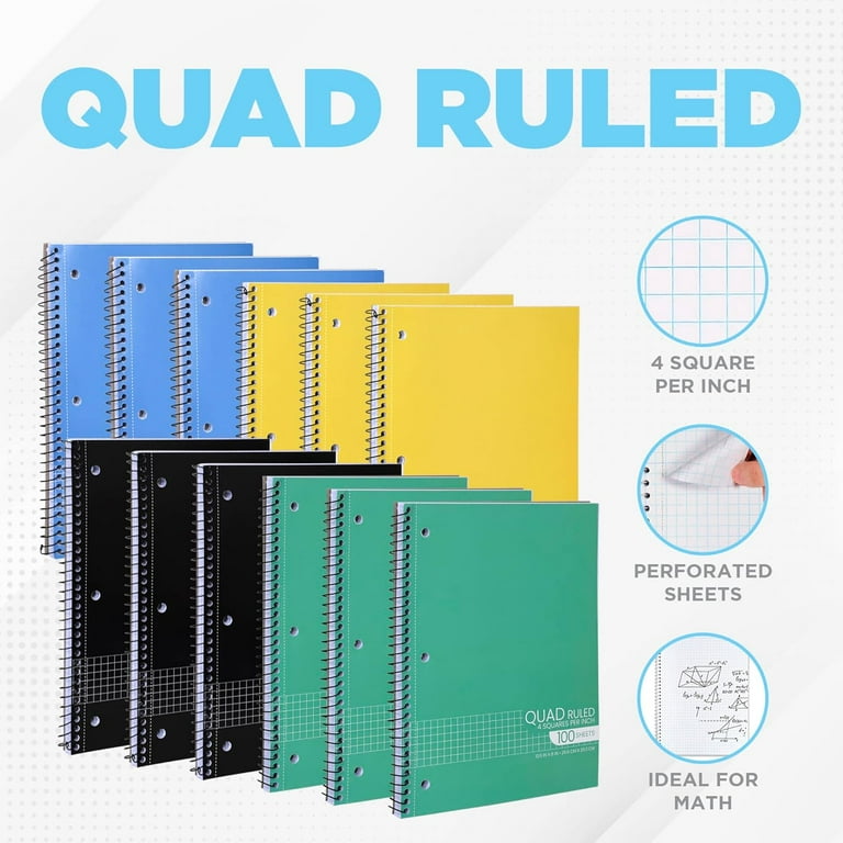 Graph Paper Spiral Notebook - Graph Paper Notebook, Quad