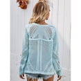 thumbnail image 5 of Mesh Crochet Knit Sweater Light Blue Medium, 5 of 5