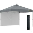 thumbnail image 2 of Outsunny 10' x 10' Pop-Up Canopy Tent with 1 Removable Sidewall, Commercial Instant Sun Shelter, Tents for Parties with Wheeled Carry Bag for Outdoor, Garden, Patio, Gray, 2 of 9