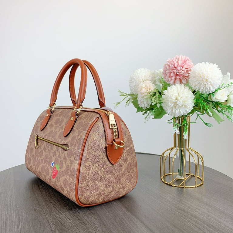 ショルダーバッグ・ポシェット COACH Rowan Satchel Bag In Signature Canvas CZ612 Coach CZ612 Rowan Satchel Bag In Signature Canvas With
