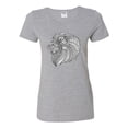 thumbnail image 2 of Black and White Mosaic Retro Mandala Animal Animal Lover Womens Graphic T-Shirt, Heather Grey, Large, 2 of 4