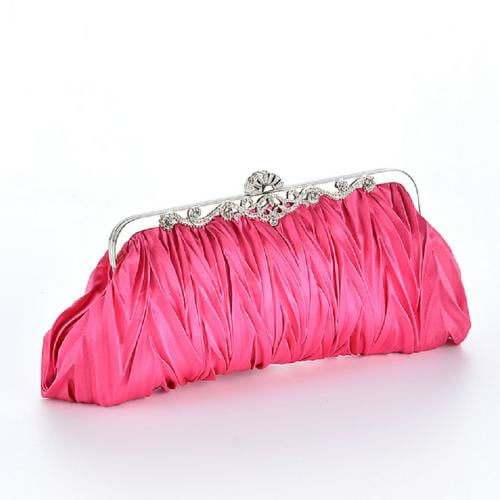  M10M15 Women Pink Satin Clutch Purse Small Evening Bag with  Pearl Closure for Party Wedding : Clothing, Shoes & Jewelry