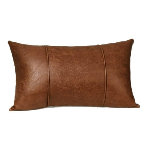 CIYISON Luxury Faux Leather Throw Pillow Cover for Bedroom Living Room 11.81x19.69inch