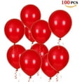 thumbnail image 1 of 100 Pcs Ballons Rouges à l'Hélium, Ballons en Latex Perlés de 12 Pouces pour Mariage, Mariée, Baby Shower, Saint-Valentin, Fiançailles, Anniversaire, Baptême, 1 of 7