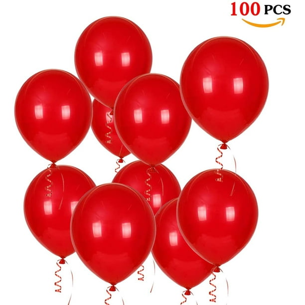 Ballons en Latex Colorés pour Décoration d'Anniversaire, Rouge