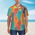 thumbnail image 5 of Funny Cat Men's 3d Print Casual Button Down Shirts, Novelty Hawaiian Short Sleeves L, 5 of 8