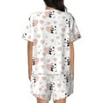 thumbnail image 3 of Kdxio Heart Panda Print Pajamas Sets for Women Short-Sleeved Pjs with Lounge Shorts Two Piece Sleepwear S-4XL, 3 of 9
