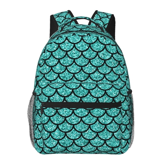 Vsdgher Aquamarine Glitter for Laptop Backpack,Travel Backpack Outdoor Activities Bag Daypack for Travel Hiking Shopping & Daily-One Size