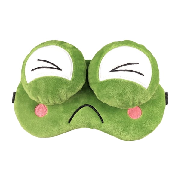 Antifaz de rana adorable para dormir, divertido antifaz nocturno con forma de animal, suave y con dibujos animados. Triste