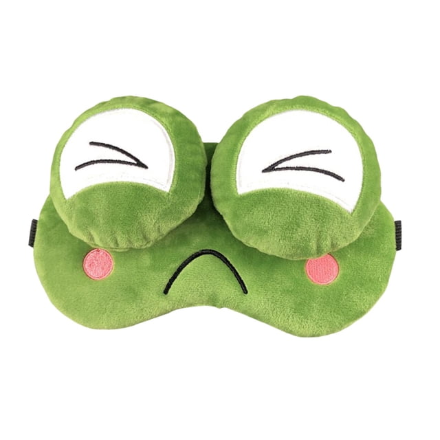 Antifaz de rana adorable para dormir, divertido antifaz de noche con forma de animal, suave y con dibujos animados. Triste
