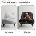 thumbnail image 6 of HELLHERO Non Slip Armless Accent Chair Protector Friendly for Pets Dustproof Armless Accent Chair Cover for Dining Room, Spiderweb Skeleton Halloween, 6 of 8