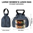 thumbnail image 5 of Boho Bohemia Flower Drawstring Lunch Bag Women - Drawstring Lunch Bag Insulated for Work Office - Stain-Resistant Large Lunchbags for Women with Multi-Pockets, 5 of 6