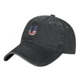 thumbnail image 2 of ZICANCN Adjustable Baseball Cap Women, Alphabet U America Usa Flag Hats for Men Adult Washed Cotton Denim Baseball Caps Fashion, Black, 2 of 8